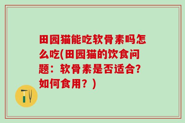 田园猫能吃软骨素吗怎么吃(田园猫的饮食问题:软骨素是否适合?如何食用?)-第1张图片-氨糖科普网 田园猫能吃软骨素吗怎么吃(田园猫的饮食问题:软骨素是否适合?如何食用?)-第1张图片-氨糖科普网