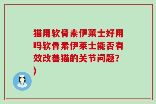 猫用软骨素伊莱士好用吗软骨素伊莱士能否有效改善猫的关节问题？)-第1张图片-氨糖科普网