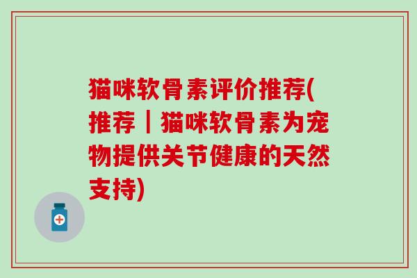 猫咪软骨素评价推荐(推荐｜猫咪软骨素为宠物提供关节健康的天然支持)-第1张图片-氨糖科普网