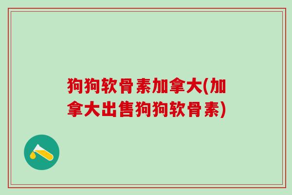 狗狗软骨素加拿大(加拿大出售狗狗软骨素)-第1张图片-氨糖科普网