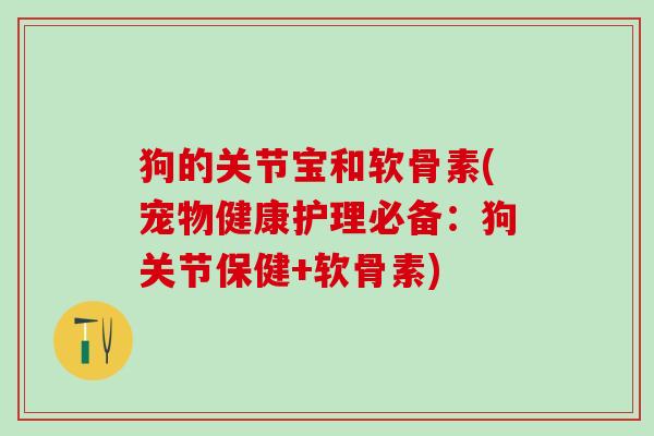 狗的关节宝和软骨素(宠物健康护理必备:狗关节保健+软骨素)-第1张图片-氨糖科普网 狗的关节宝和软骨素(宠物健康护理必备:狗关节保健+软骨素)-第1张图片-氨糖科普网