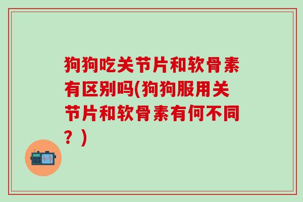 狗狗吃关节片和软骨素有区别吗(狗狗服用关节片和软骨素有何不同？)-第1张图片-氨糖科普网