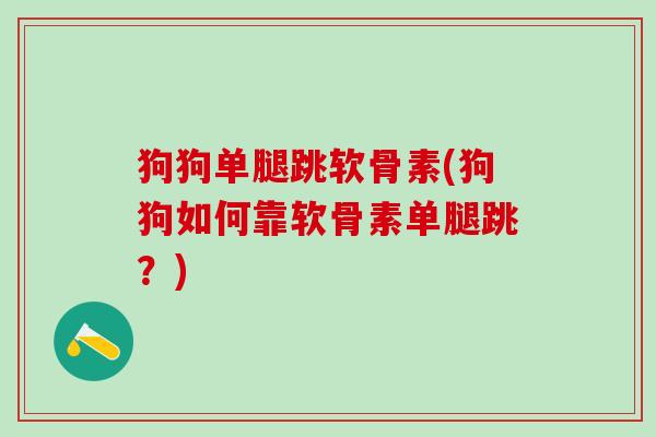 狗狗单腿跳软骨素(狗狗如何靠软骨素单腿跳？)-第1张图片-氨糖科普网
