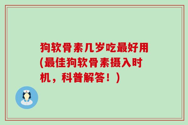 狗软骨素几岁吃最好用(最佳狗软骨素摄入时机,科普解答!)-第1张图片-氨糖科普网 狗软骨素几岁吃最好用(最佳狗软骨素摄入时机,科普解答!)-第1张图片-氨糖科普网