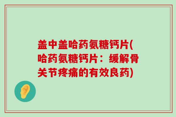 盖中盖哈药氨糖钙片(哈药氨糖钙片：缓解骨关节疼痛的有效良药)-第1张图片-氨糖科普网