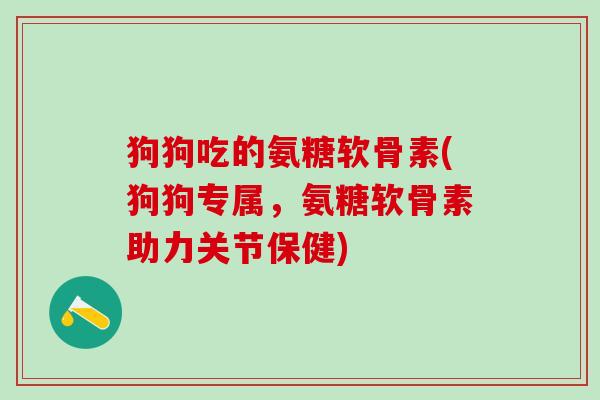狗狗吃的氨糖软骨素(狗狗专属,氨糖软骨素助力关节保健)-第1张图片-氨糖科普网 狗狗吃的氨糖软骨素(狗狗专属,氨糖软骨素助力关节保健)-第1张图片-氨糖科普网