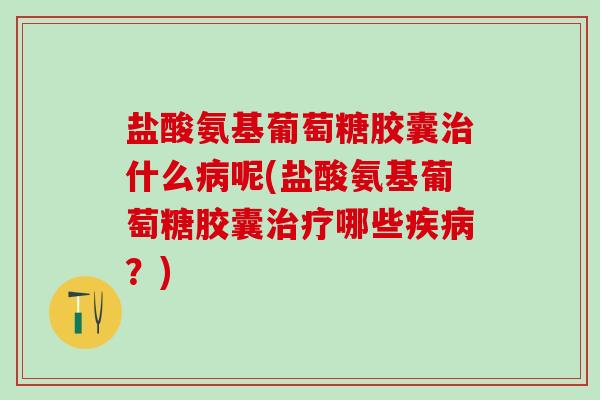 盐酸氨基葡萄糖胶囊治什么病呢(盐酸氨基葡萄糖胶囊治疗哪些疾病？)-第1张图片-氨糖科普网