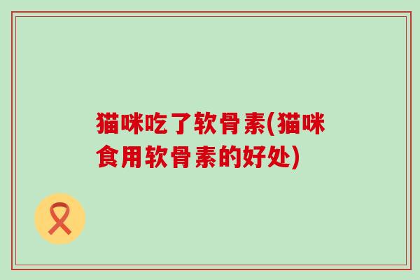 猫咪吃了软骨素(猫咪食用软骨素的好处)-第1张图片-氨糖科普网