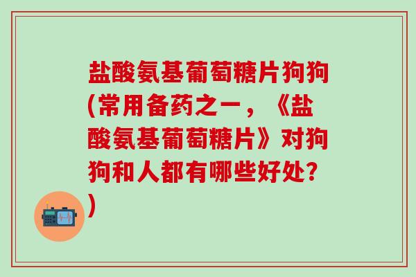 盐酸氨基葡萄糖片狗狗(常用备药之一,《盐酸氨基葡萄糖片》对狗狗和人都有哪些好处?)-第1张图片-氨糖科普网 盐酸氨基葡萄糖片狗狗(常用备药之一,《盐酸氨基葡萄糖片》对狗狗和人都有哪些好处?)-第1张图片-氨糖科普网