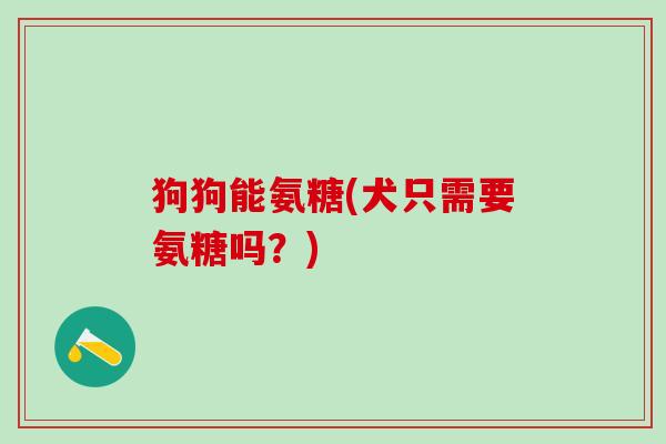狗狗能氨糖(犬只需要氨糖吗?)-第1张图片-氨糖科普网 狗狗能氨糖(犬只需要氨糖吗?)-第1张图片-氨糖科普网