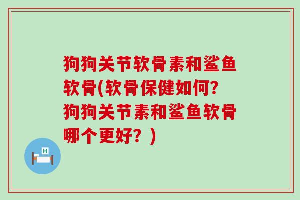 狗狗关节软骨素和鲨鱼软骨(软骨保健如何?狗狗关节素和鲨鱼软骨哪个更好?)-第1张图片-氨糖科普网 狗狗关节软骨素和鲨鱼软骨(软骨保健如何?狗狗关节素和鲨鱼软骨哪个更好?)-第1张图片-氨糖科普网
