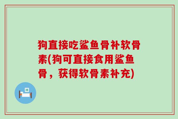 狗直接吃鲨鱼骨补软骨素(狗可直接食用鲨鱼骨,获得软骨素补充)-第1张图片-氨糖科普网 狗直接吃鲨鱼骨补软骨素(狗可直接食用鲨鱼骨,获得软骨素补充)-第1张图片-氨糖科普网