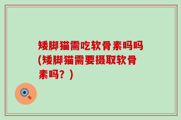 矮脚猫需吃软骨素吗吗(矮脚猫需要摄取软骨素吗?)-第1张图片-氨糖科普网 矮脚猫需吃软骨素吗吗(矮脚猫需要摄取软骨素吗?)-第1张图片-氨糖科普网