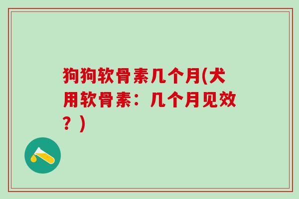 狗狗软骨素几个月(犬用软骨素:几个月见效?)-第1张图片-氨糖科普网 狗狗软骨素几个月(犬用软骨素:几个月见效?)-第1张图片-氨糖科普网