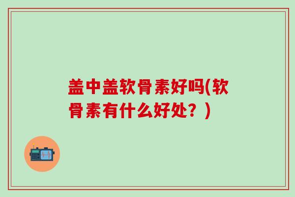 盖中盖软骨素好吗(软骨素有什么好处?)-第1张图片-氨糖科普网 盖中盖软骨素好吗(软骨素有什么好处?)-第1张图片-氨糖科普网