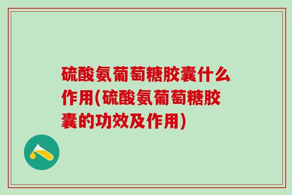 硫酸氨葡萄糖胶囊什么作用(硫酸氨葡萄糖胶囊的功效及作用)-第1张图片-氨糖科普网 硫酸氨葡萄糖胶囊什么作用(硫酸氨葡萄糖胶囊的功效及作用)-第1张图片-氨糖科普网