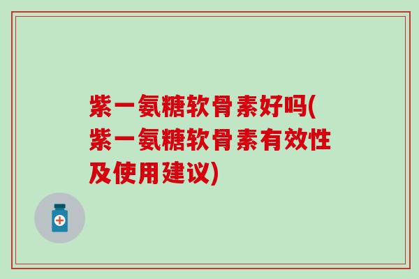紫一氨糖软骨素好吗(紫一氨糖软骨素有效性及使用建议)-第1张图片-氨糖科普网 紫一氨糖软骨素好吗(紫一氨糖软骨素有效性及使用建议)-第1张图片-氨糖科普网