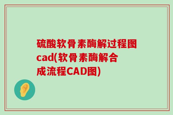 硫酸软骨素酶解过程图cad(软骨素酶解合成流程CAD图)-第1张图片-氨糖科普网 硫酸软骨素酶解过程图cad(软骨素酶解合成流程CAD图)-第1张图片-氨糖科普网
