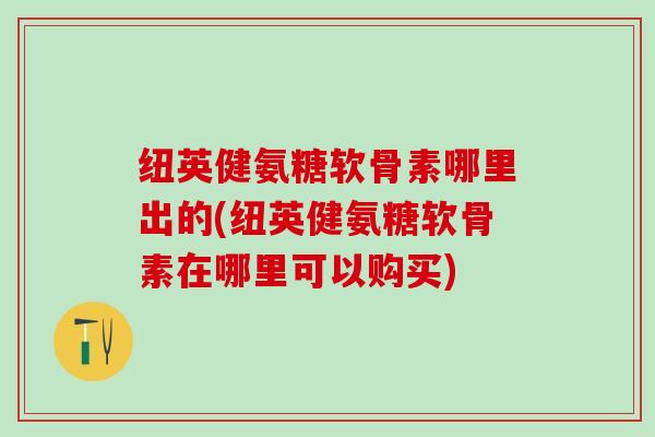 纽英健氨糖软骨素哪里出的(纽英健氨糖软骨素在哪里可以购买)-第1张图片-氨糖科普网