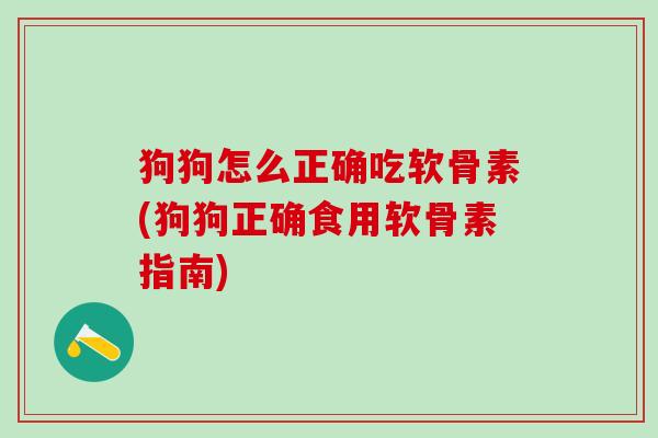 狗狗怎么正确吃软骨素(狗狗正确食用软骨素指南)-第1张图片-氨糖科普网 狗狗怎么正确吃软骨素(狗狗正确食用软骨素指南)-第1张图片-氨糖科普网