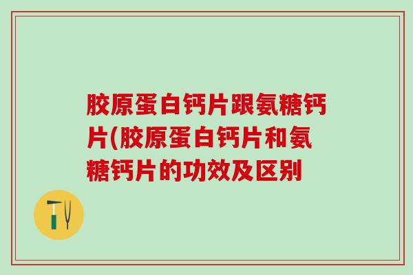 胶原蛋白钙片跟氨糖钙片(胶原蛋白钙片和氨糖钙片的功效及区别-第1张图片-氨糖科普网