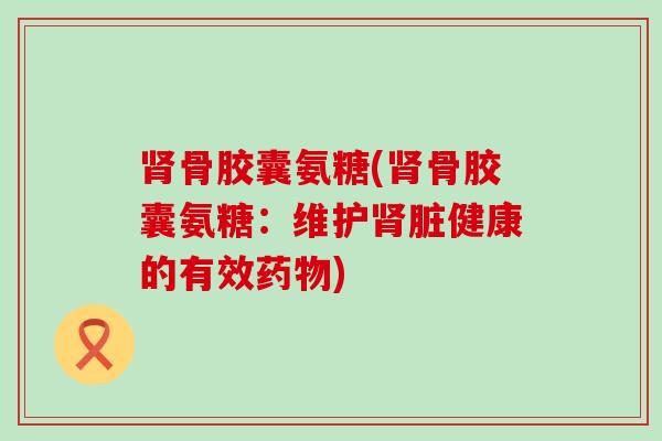 肾骨胶囊氨糖(肾骨胶囊氨糖:维护肾脏健康的有效药物)-第1张图片-氨糖科普网 肾骨胶囊氨糖(肾骨胶囊氨糖:维护肾脏健康的有效药物)-第1张图片-氨糖科普网