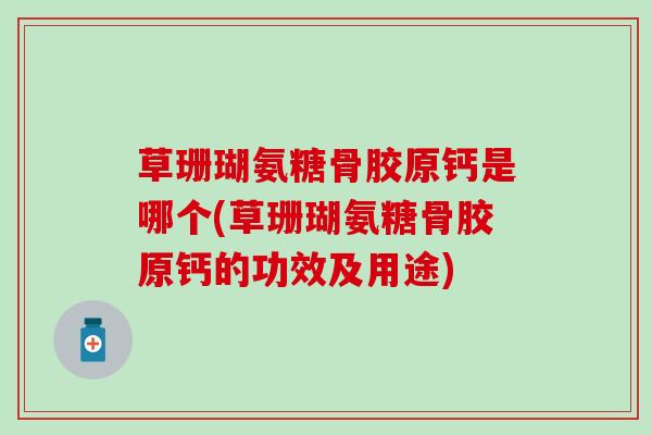 草珊瑚氨糖骨胶原钙是哪个(草珊瑚氨糖骨胶原钙的功效及用途)-第1张图片-氨糖科普网 草珊瑚氨糖骨胶原钙是哪个(草珊瑚氨糖骨胶原钙的功效及用途)-第1张图片-氨糖科普网