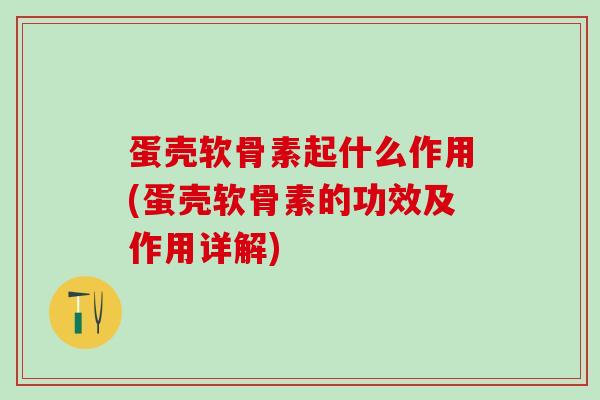 蛋壳软骨素起什么作用(蛋壳软骨素的功效及作用详解)-第1张图片-氨糖科普网