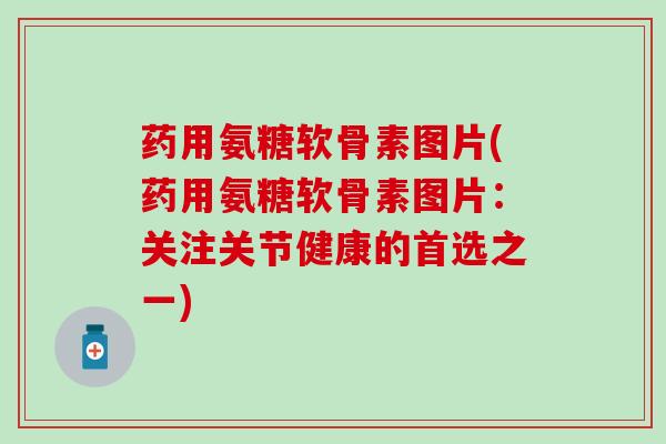 药用氨糖软骨素图片(药用氨糖软骨素图片:关注关节健康的首选之一)-第1张图片-氨糖科普网 药用氨糖软骨素图片(药用氨糖软骨素图片:关注关节健康的首选之一)-第1张图片-氨糖科普网