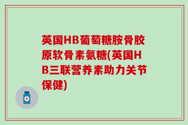 英国HB葡萄糖胺骨胶原软骨素氨糖(英国HB三联营养素助力关节保健)-第1张图片-氨糖科普网 英国HB葡萄糖胺骨胶原软骨素氨糖(英国HB三联营养素助力关节保健)-第1张图片-氨糖科普网