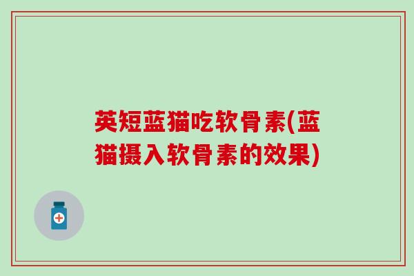 英短蓝猫吃软骨素(蓝猫摄入软骨素的效果)-第1张图片-氨糖科普网 英短蓝猫吃软骨素(蓝猫摄入软骨素的效果)-第1张图片-氨糖科普网