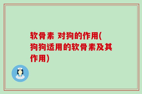 软骨素 对狗的作用(狗狗适用的软骨素及其作用)-第1张图片-氨糖科普网
