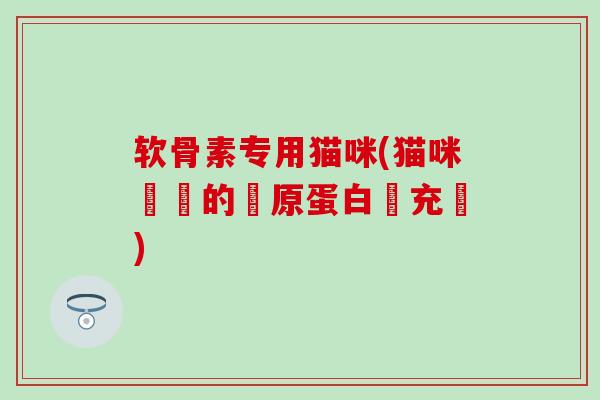软骨素专用猫咪(猫咪專屬的膠原蛋白補充劑)-第1张图片-氨糖科普网 软骨素专用猫咪(猫咪專屬的膠原蛋白補充劑)-第1张图片-氨糖科普网