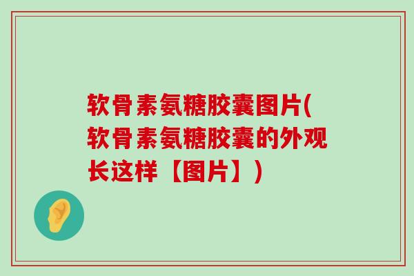 软骨素氨糖胶囊图片(软骨素氨糖胶囊的外观长这样【图片】)-第1张图片-氨糖科普网