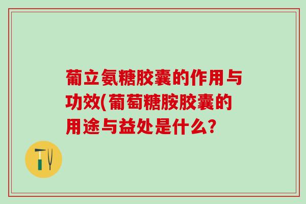 葡立氨糖胶囊的作用与功效(葡萄糖胺胶囊的用途与益处是什么?-第1张图片-氨糖科普网 葡立氨糖胶囊的作用与功效(葡萄糖胺胶囊的用途与益处是什么?-第1张图片-氨糖科普网