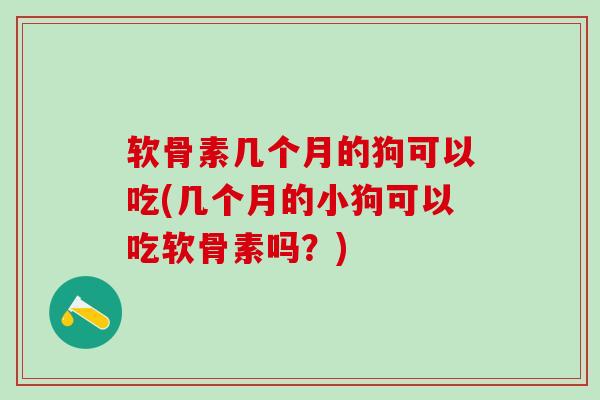 软骨素几个月的狗可以吃(几个月的小狗可以吃软骨素吗?)-第1张图片-氨糖科普网 软骨素几个月的狗可以吃(几个月的小狗可以吃软骨素吗?)-第1张图片-氨糖科普网