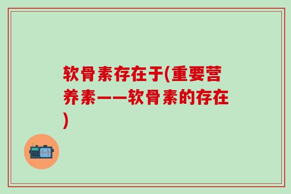 软骨素存在于(重要营养素——软骨素的存在)-第1张图片-氨糖科普网