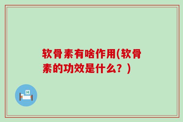 软骨素有啥作用(软骨素的功效是什么?)-第1张图片-氨糖科普网 软骨素有啥作用(软骨素的功效是什么?)-第1张图片-氨糖科普网