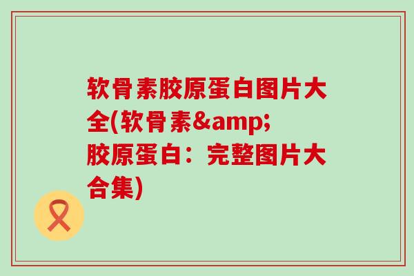 软骨素胶原蛋白图片大全(软骨素&胶原蛋白：完整图片大合集)-第1张图片-氨糖科普网