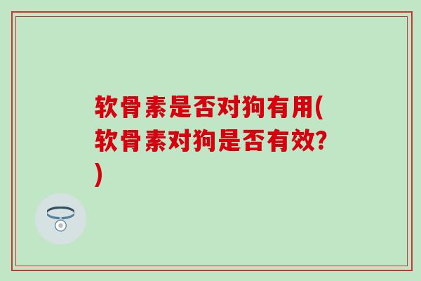 软骨素是否对狗有用(软骨素对狗是否有效?)-第1张图片-氨糖科普网 软骨素是否对狗有用(软骨素对狗是否有效?)-第1张图片-氨糖科普网