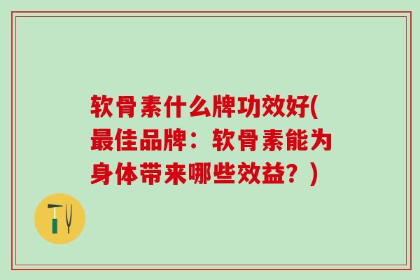 软骨素什么牌功效好(最佳品牌:软骨素能为身体带来哪些效益?)-第1张图片-氨糖科普网 软骨素什么牌功效好(最佳品牌:软骨素能为身体带来哪些效益?)-第1张图片-氨糖科普网