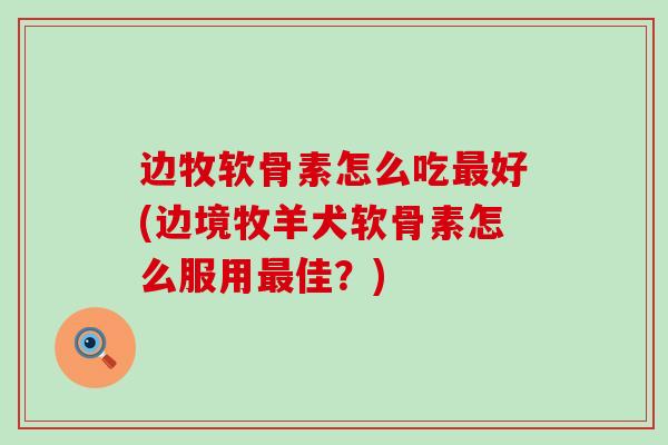 边牧软骨素怎么吃最好(边境牧羊犬软骨素怎么服用最佳？)-第1张图片-氨糖科普网