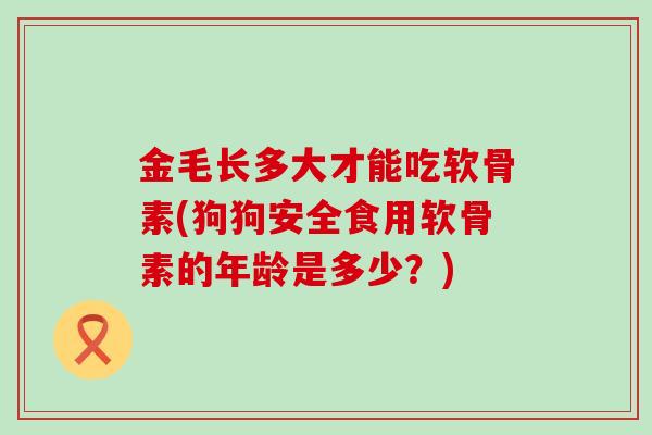 金毛长多大才能吃软骨素(狗狗安全食用软骨素的年龄是多少?)-第1张图片-氨糖科普网 金毛长多大才能吃软骨素(狗狗安全食用软骨素的年龄是多少?)-第1张图片-氨糖科普网