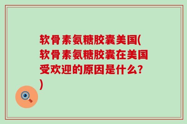 软骨素氨糖胶囊美国(软骨素氨糖胶囊在美国受欢迎的原因是什么?)-第1张图片-氨糖科普网 软骨素氨糖胶囊美国(软骨素氨糖胶囊在美国受欢迎的原因是什么?)-第1张图片-氨糖科普网