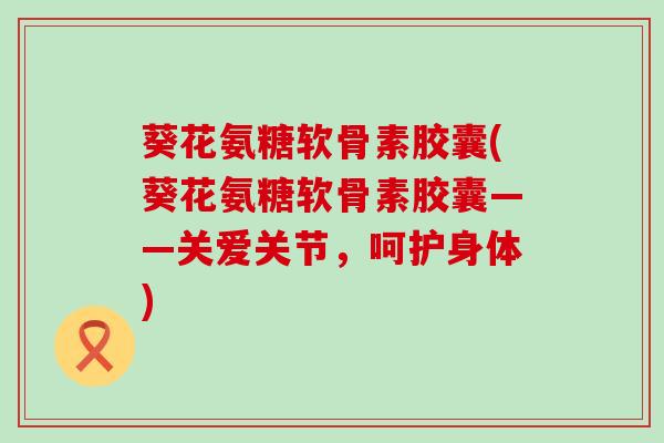 葵花氨糖软骨素胶囊(葵花氨糖软骨素胶囊——关爱关节，呵护身体)-第1张图片-氨糖科普网