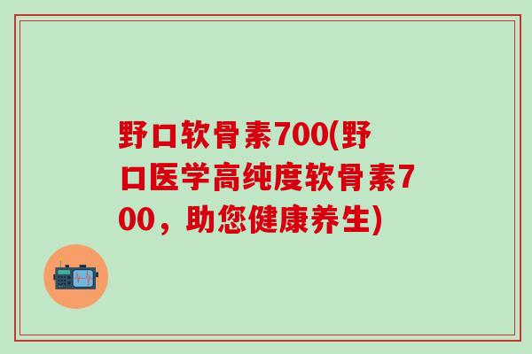 野口软骨素700(野口医学高纯度软骨素700,助您健康养生)-第1张图片-氨糖科普网 野口软骨素700(野口医学高纯度软骨素700,助您健康养生)-第1张图片-氨糖科普网
