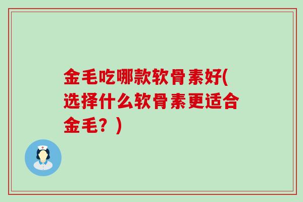 金毛吃哪款软骨素好(选择什么软骨素更适合金毛?)-第1张图片-氨糖科普网 金毛吃哪款软骨素好(选择什么软骨素更适合金毛?)-第1张图片-氨糖科普网