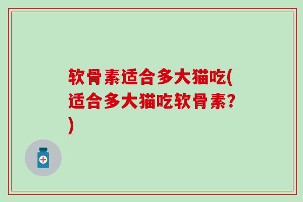 软骨素适合多大猫吃(适合多大猫吃软骨素?)-第1张图片-氨糖科普网 软骨素适合多大猫吃(适合多大猫吃软骨素?)-第1张图片-氨糖科普网