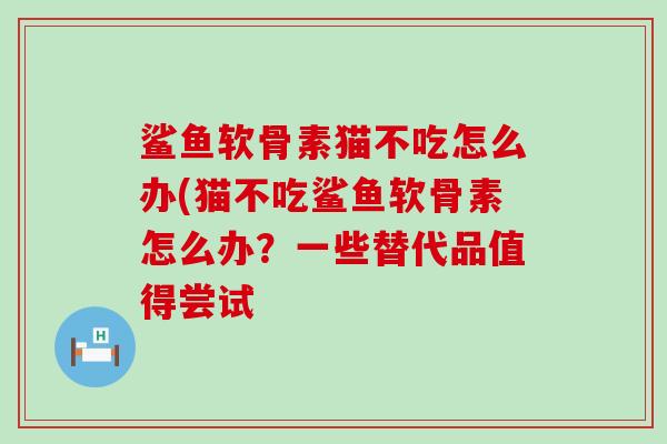 鲨鱼软骨素猫不吃怎么办(猫不吃鲨鱼软骨素怎么办？一些替代品值得尝试-第1张图片-氨糖科普网
