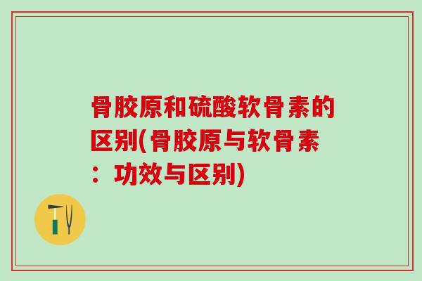 骨胶原和硫酸软骨素的区别(骨胶原与软骨素：功效与区别)-第1张图片-氨糖科普网